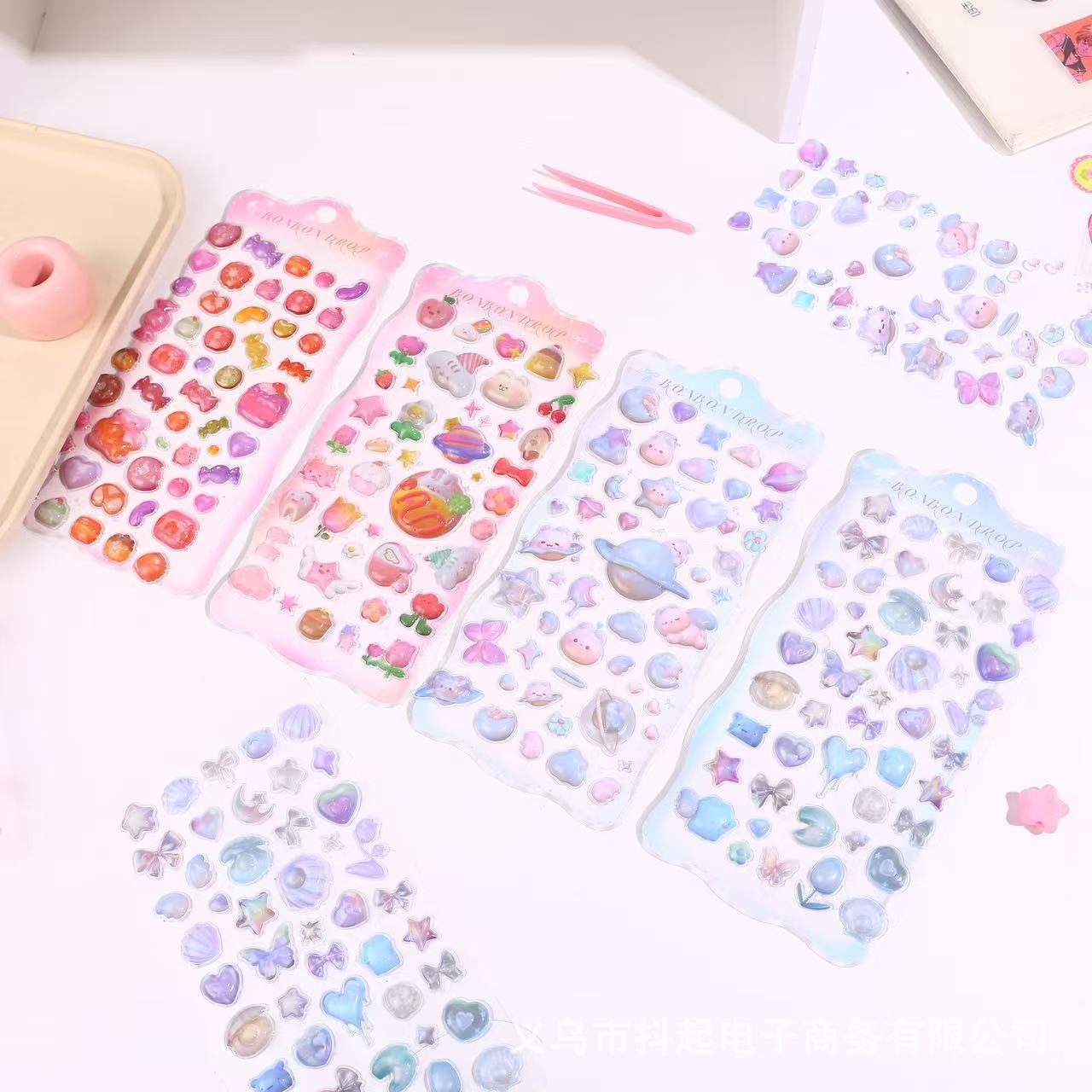 手作り DIY ぷくぷく ボンボンシール 3Dステッカー 立体ステッカー 中空 シール 粘着シール
