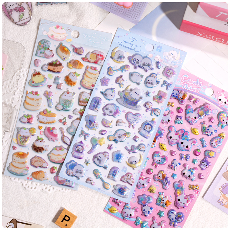 手作り DIY ぷくぷく ボンボンシール 3Dステッカー 立体ステッカー ぷっくりシール 粘着シール