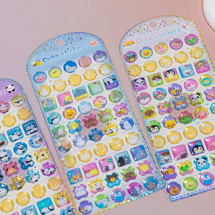 手作り DIY ぷくぷく ボンボンシール 3Dステッカー 立体ステッカー ぷっくりシール 粘着シール