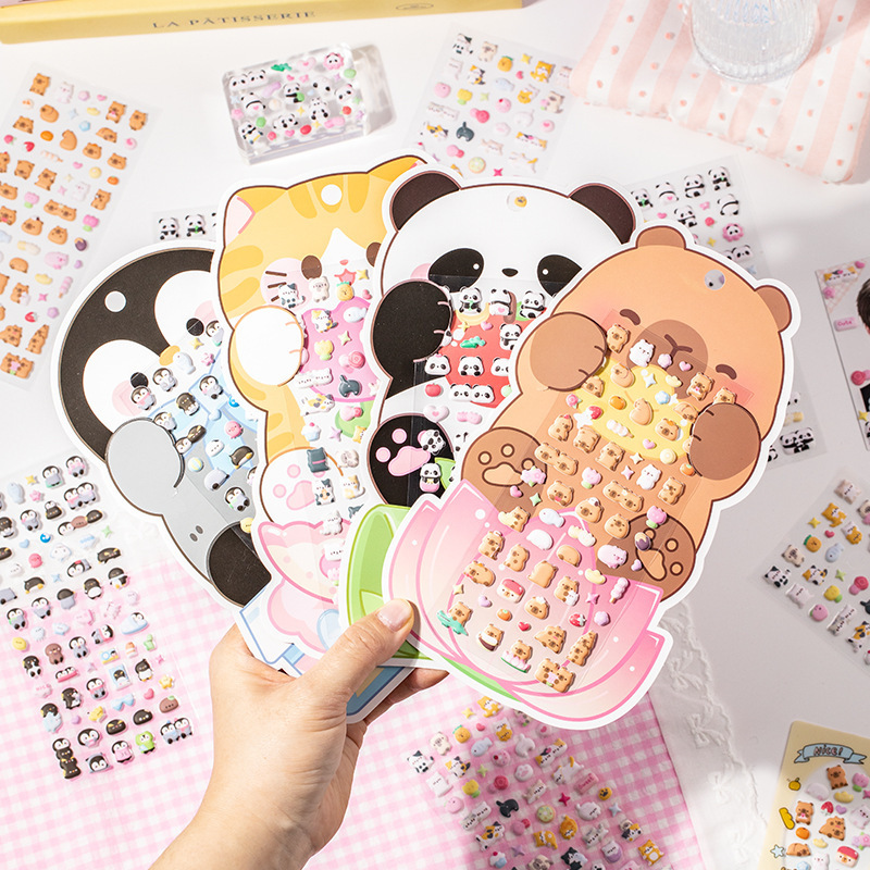 手作り DIY ぷくぷく ボンボンシール 3Dステッカー 立体ステッカー ぷっくりシール 粘着シール